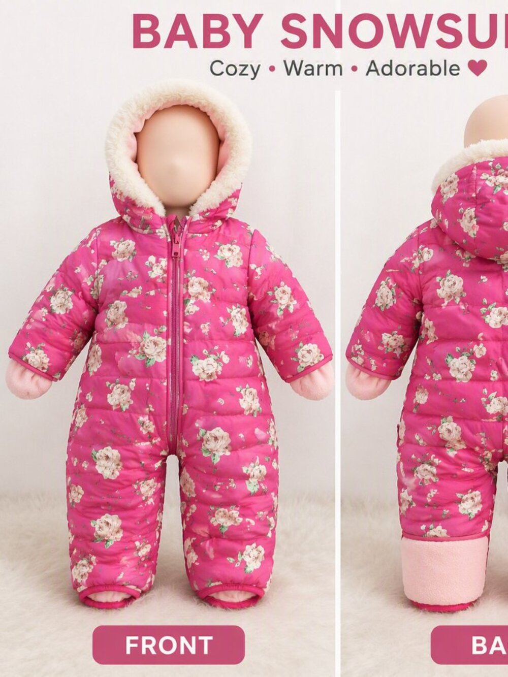 🌸 Baby Girl Floral Snowsuit 🌸